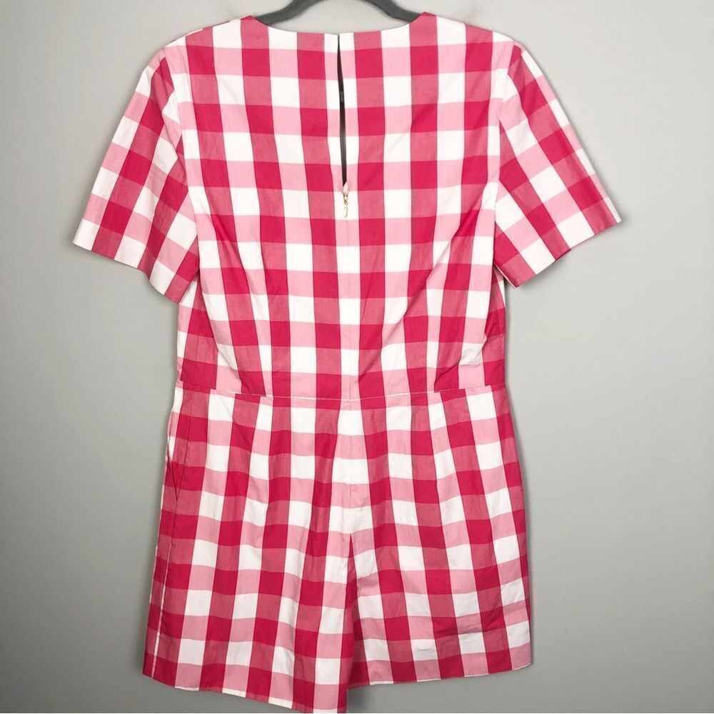 DRAPER JAMES | NEW Melrose Romper in Parton Check Pink White Women’s Size 10 - Picture 10 of 14